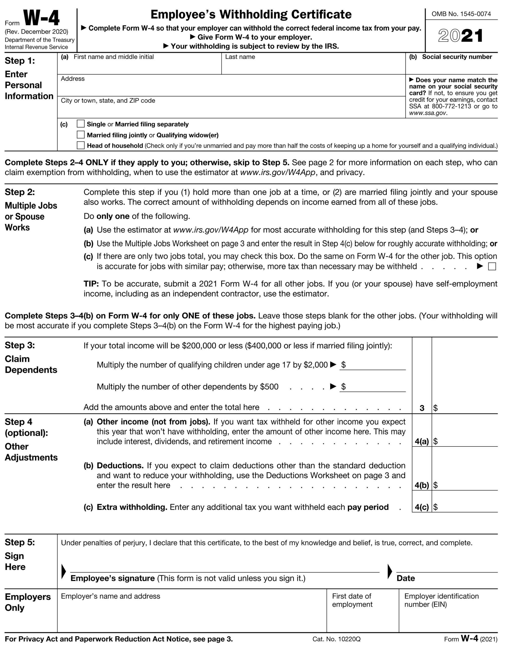 tax form for new employees
